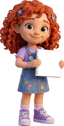 Lily, from the Carpool Crew, showing her drawing