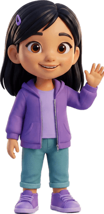 Zoey, from the Carpool Crew, waving