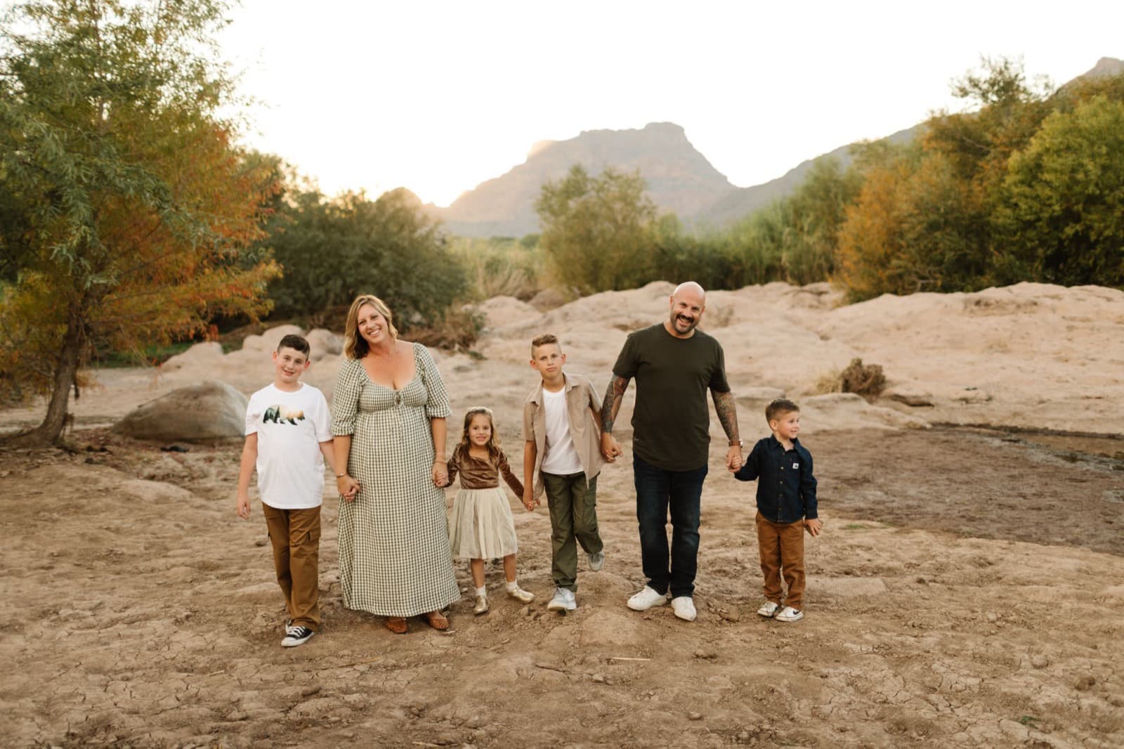 The Herman family walking together