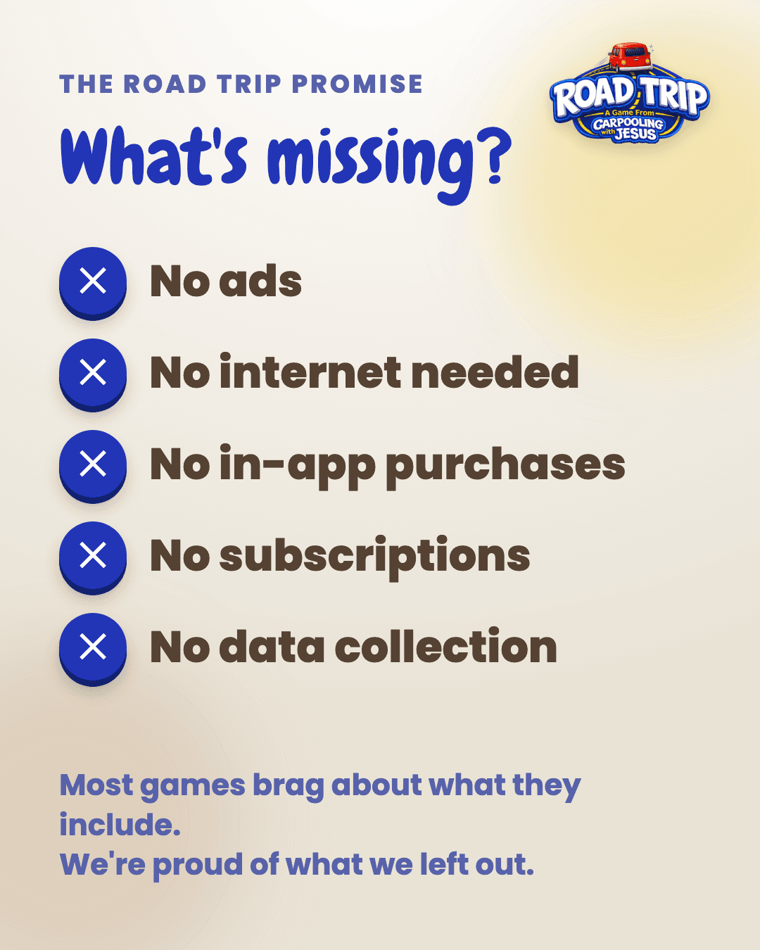 Road Trip The No List graphic