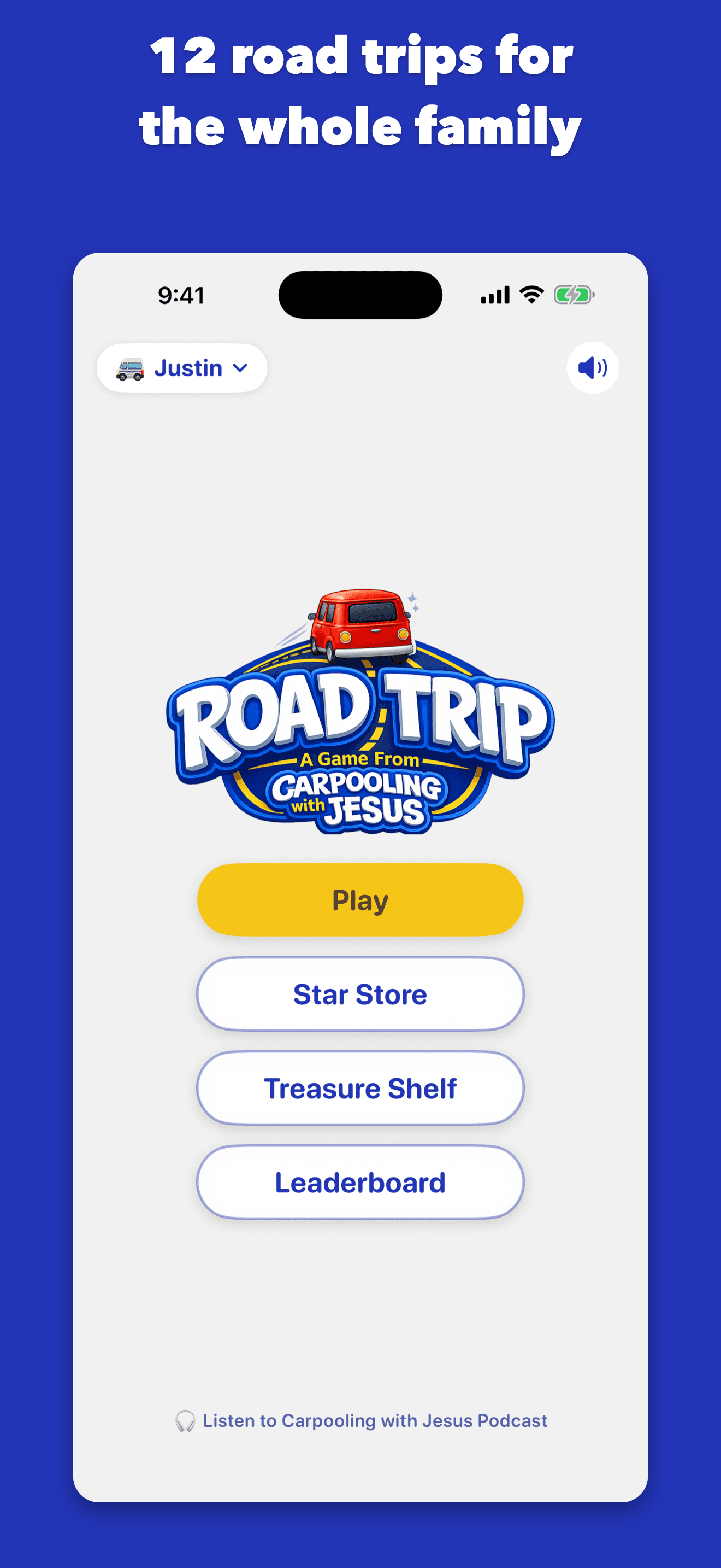 The Road Trip game menu screen