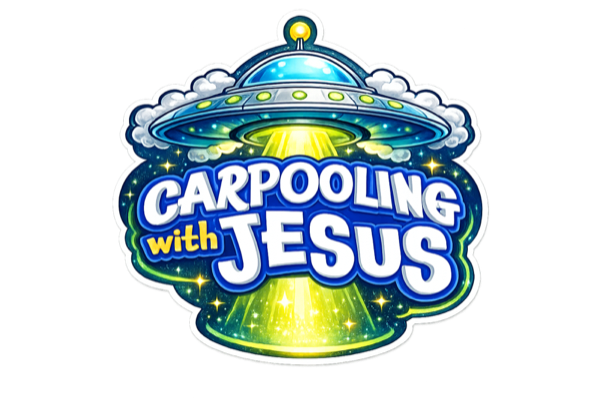 Carpooling with Jesus UFO sticker